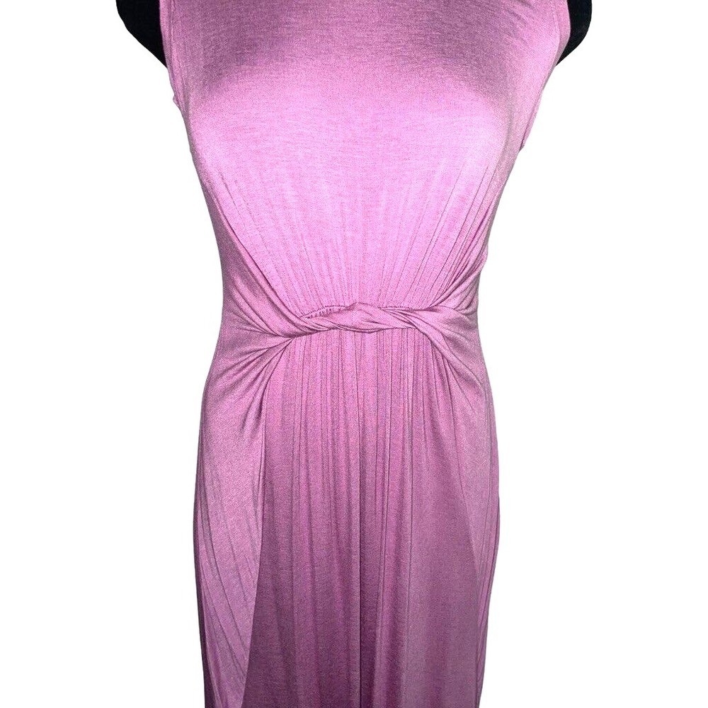 Midi Dress Sz XS Sleeveless Tank Twist Front Knit Casual Purple Minimalist NWT - Picture 2 of 9